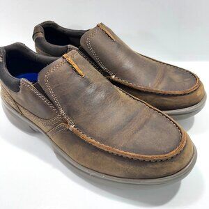 Clarks Collection Extreme‎ Comfort Leather Slip On  Men's Brown Shoes US 8W